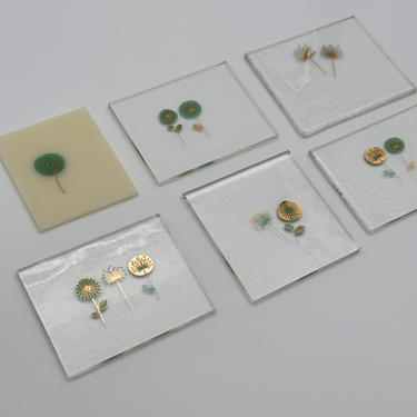 Decals, Moderna Blommor Smaragdgrön/Guld