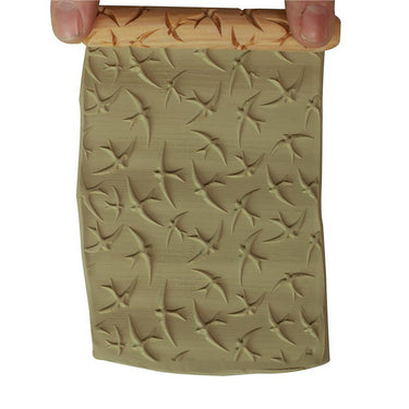 Håndrulle med fuglemotiv til keramik